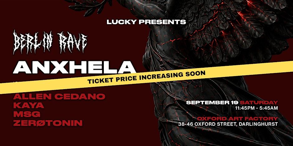Berlin Rave (Sydney) ft ANXHELA (Italy)